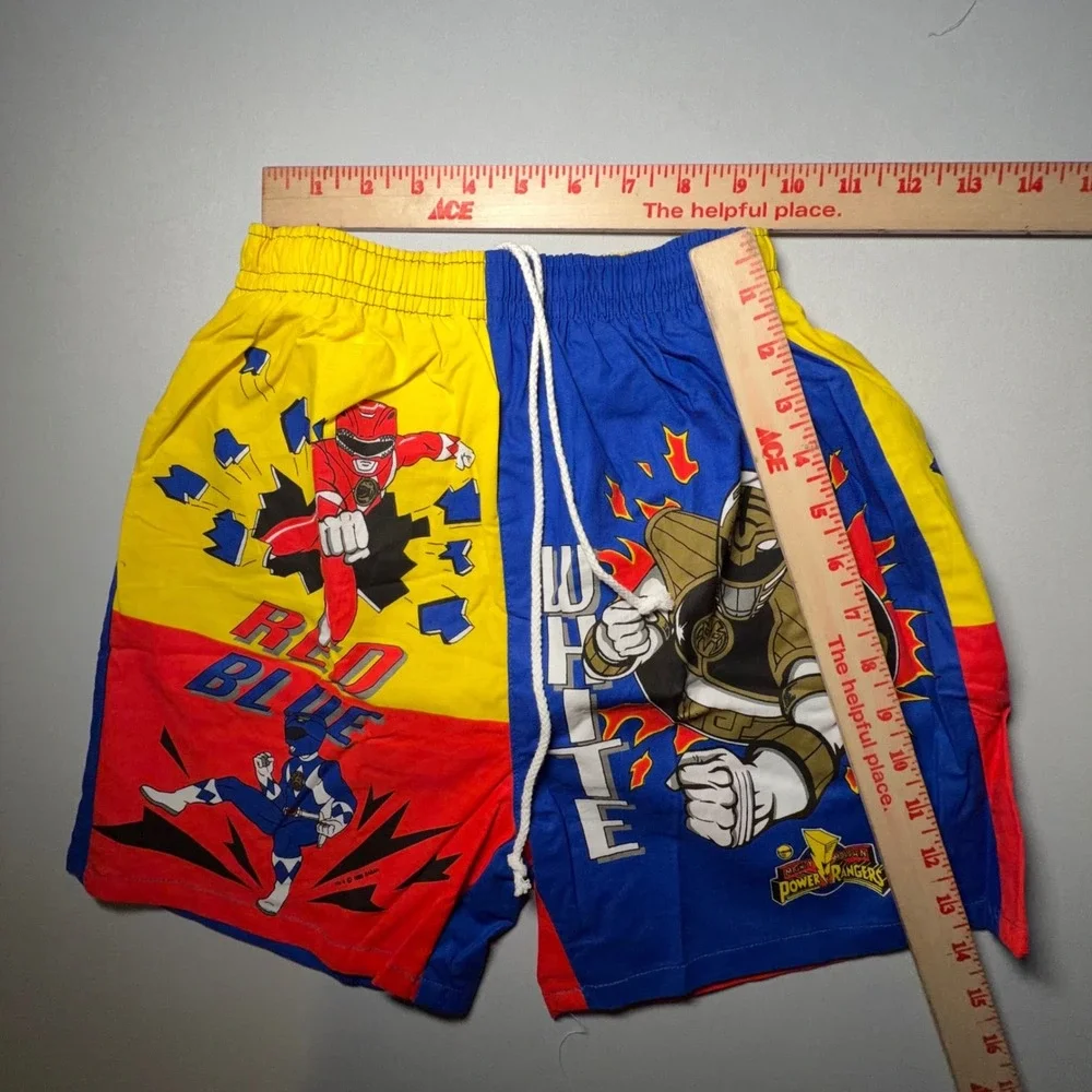 VTG Power Rangers Swim Trunks Boys XL‎ 12-14 Cotton 95 Vintage Retro Kidcore NEW